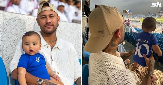 Neymar Jr celebrates with baby daughter on the field as Al-Hilal beat Cristiano Ronaldo's Al-Nassr to Saudi Pro League title