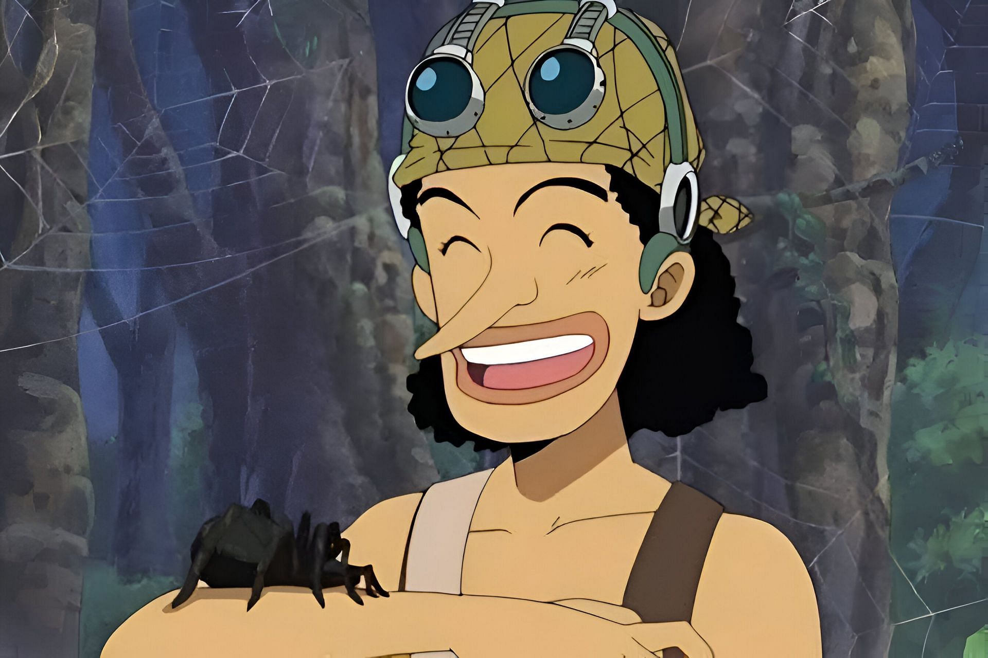 Usopp holding a tarantula spider (Image via Toei Animation)