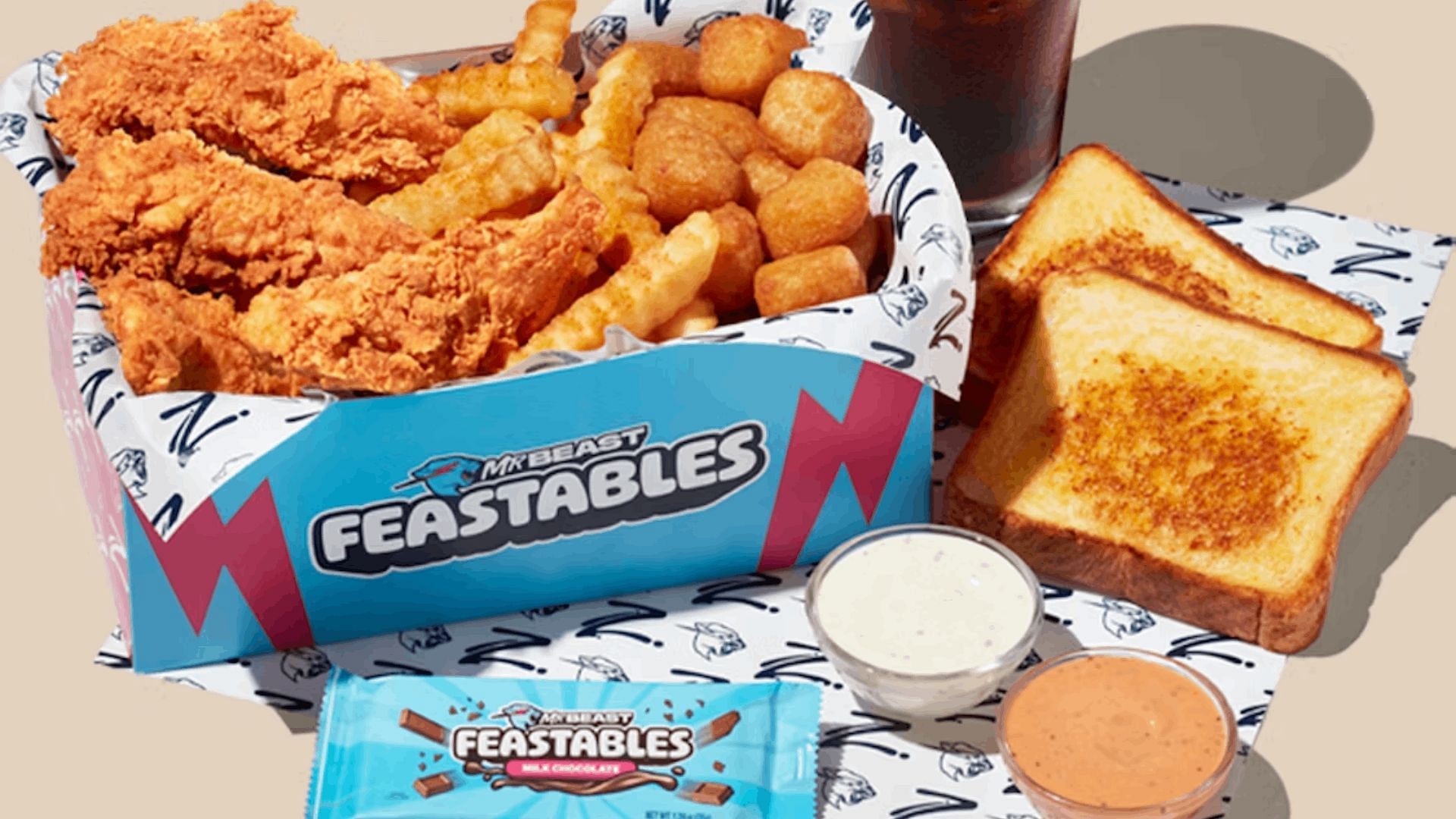 The meal box contains a Feastables milk chocolate bar (Image via Zaxby&#039;s)