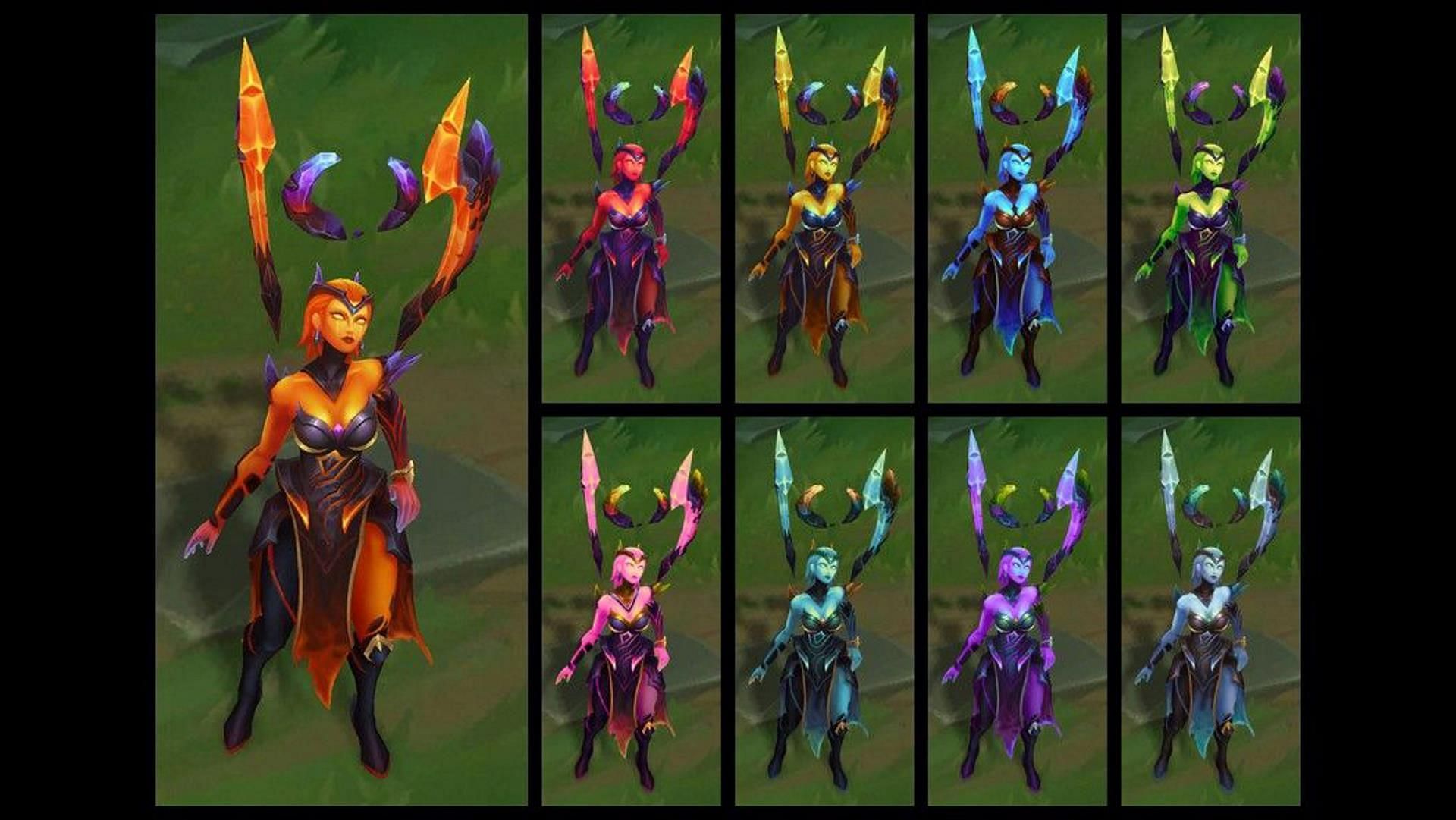 Infernal Karma chromas (Image via Riot Games)