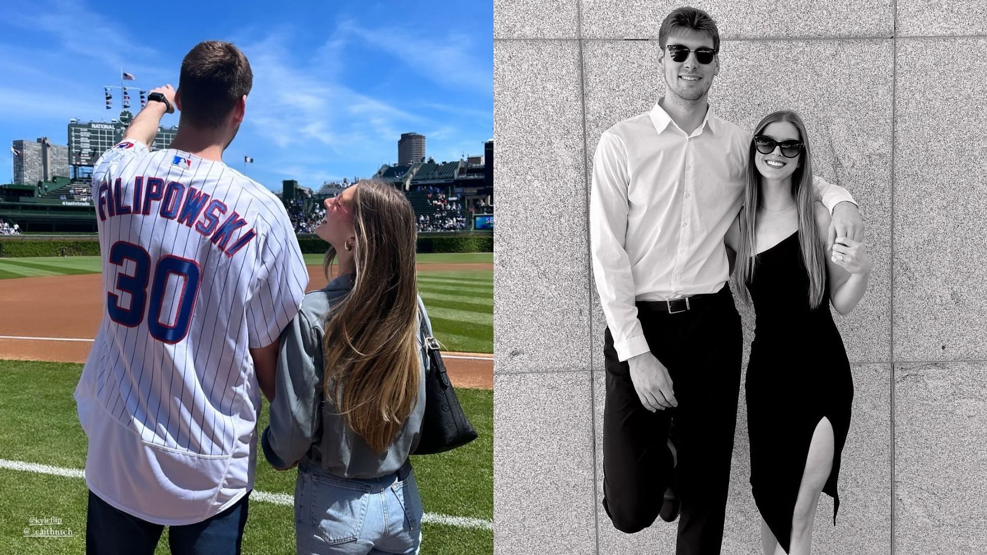 Kyle Filipowski and Caitlin Hutchison attended a Cubs game. 