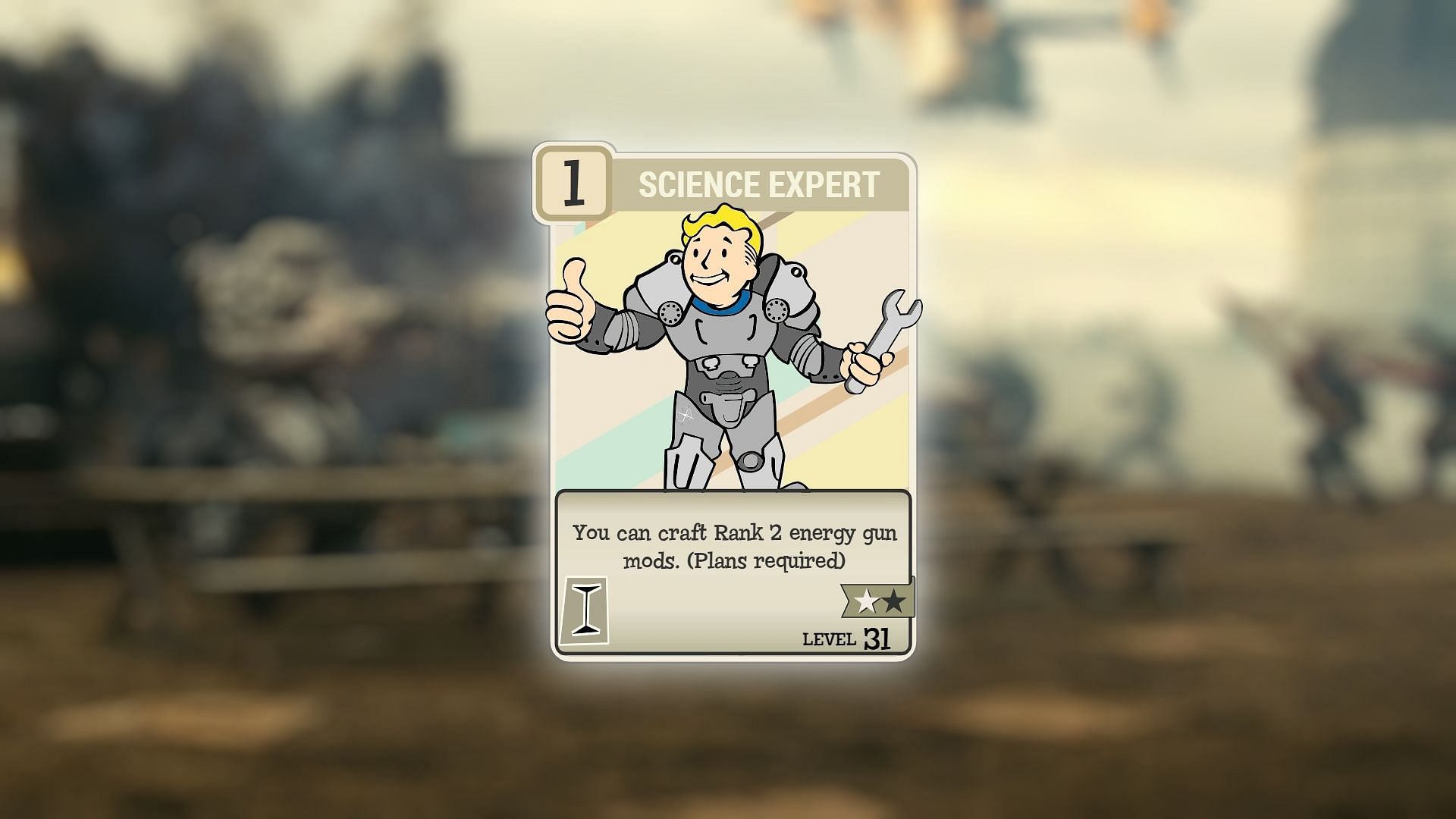 Science Expert perk in Fallout 76 (Image via Bethesda Game Studios)