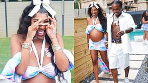 Coach Prime's daughter Deiondra Sanders sobs as BF Jacquees loudly celebrates his child's gender reveal: "You can see my Baby wanted a Baby Girl"