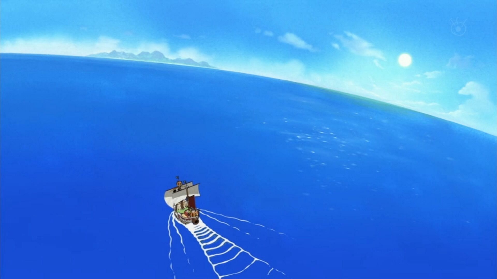 The One Piece world&#039;s wide-open sea as seen in the anime (Image via Toei Animation)
