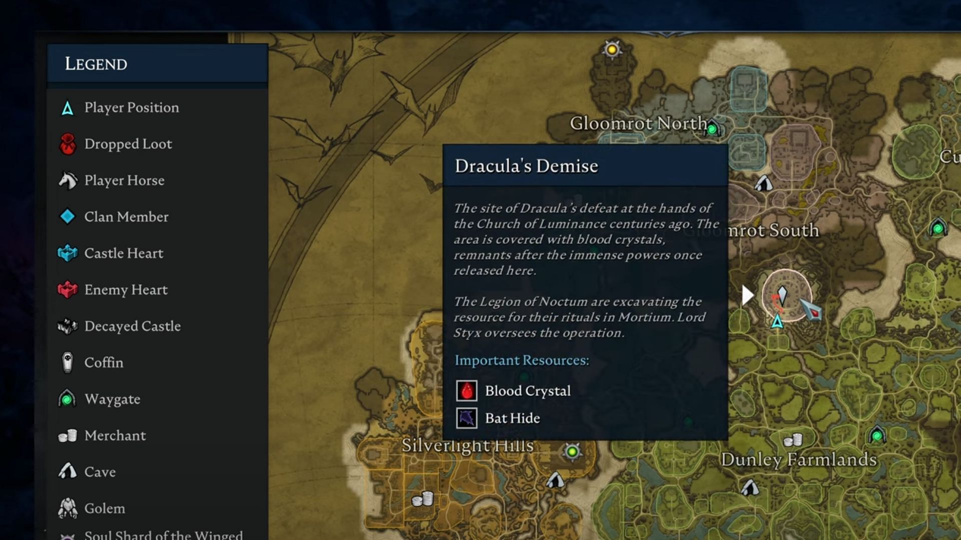 Blood Crystals can be farmed in Dracula&rsquo;s Demise (Image via Stunlock Studios || YouTube @Horizon Gaming)