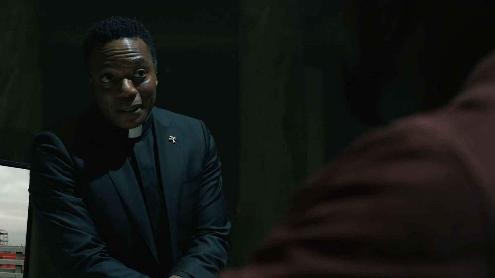 Chikuwudi Iwuji as a priest, as seen in Evil season 4 episode 2 (Image via Paramount+)