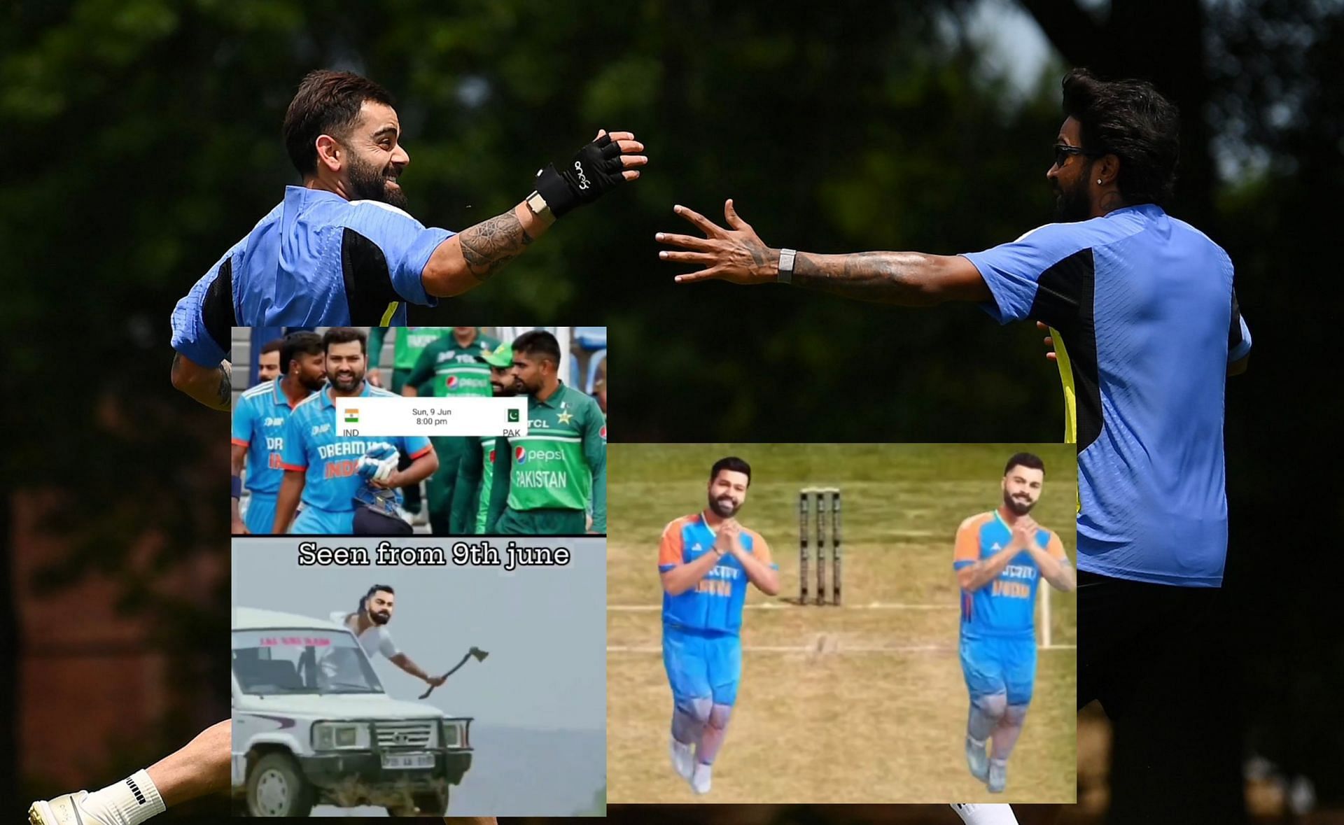 Fans share memes ahead of IND vs PAK match in T20 World Cup. (Images: Hardik Pandya/X)
