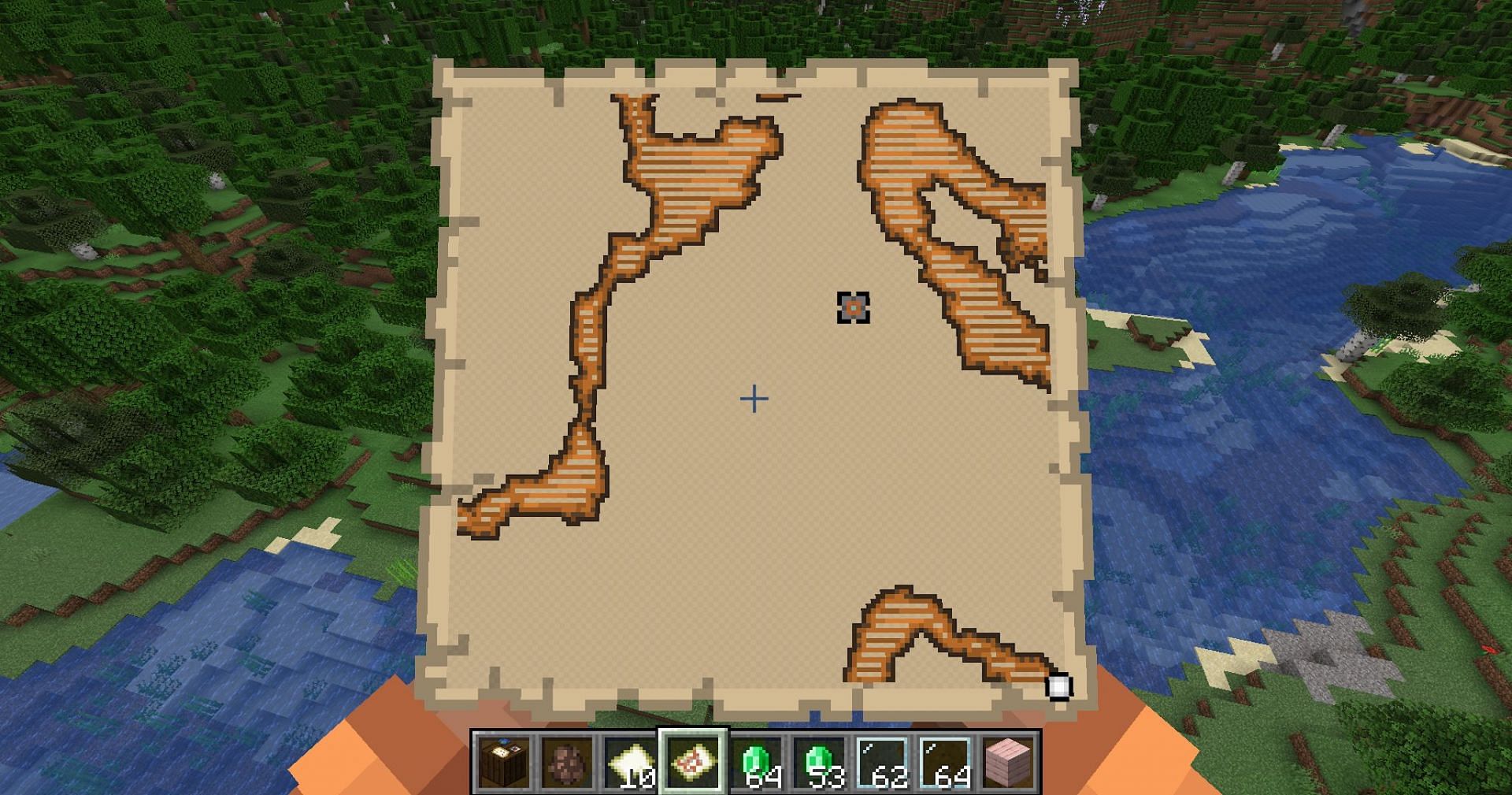 An example of a trial chamber map, obtained via villager trading (Image via Mojang)