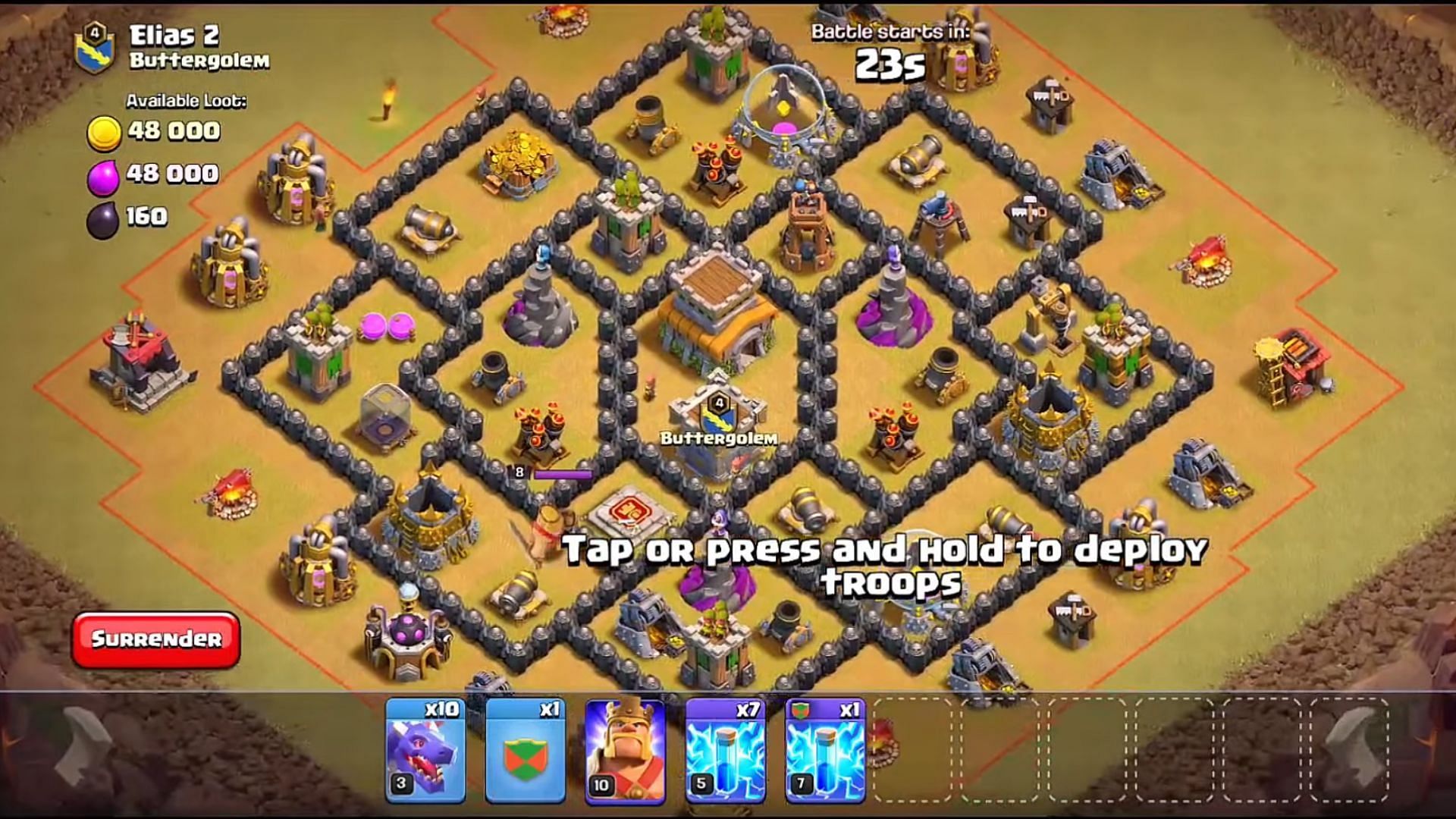 Mass Dragons attacking strategy army composition (Image via SuperCell)