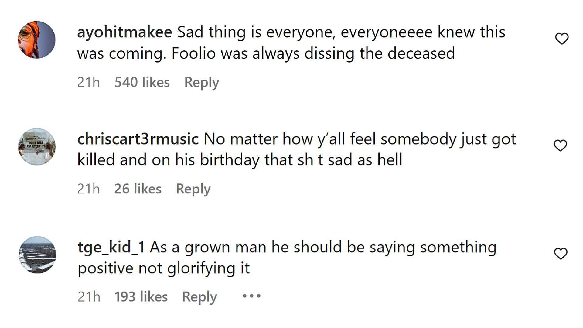 A comment reacting to the news (Image via Instagram/@akademiks)