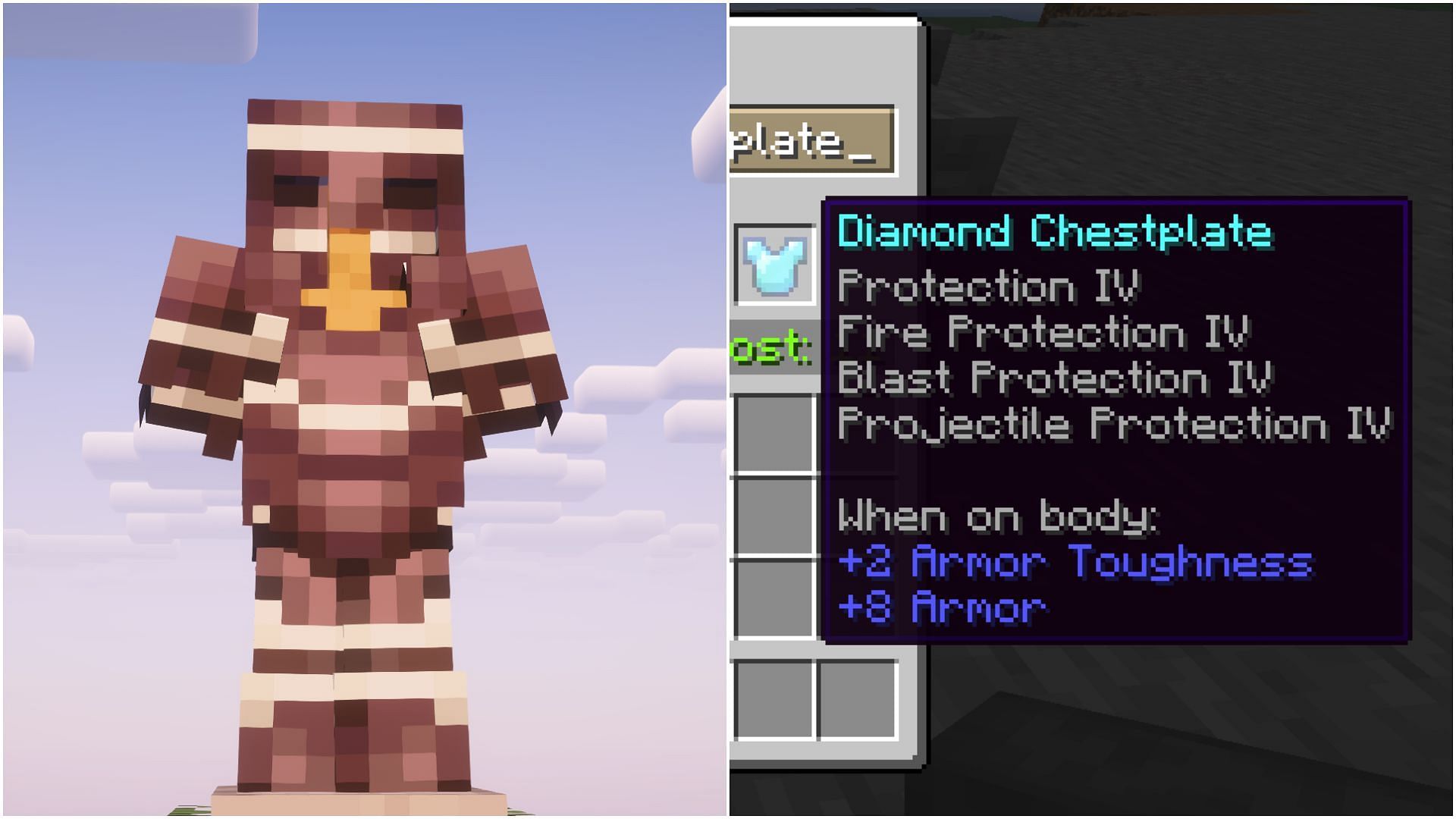 Players can get god armor by going several versions back (Image via Mojang Studios)