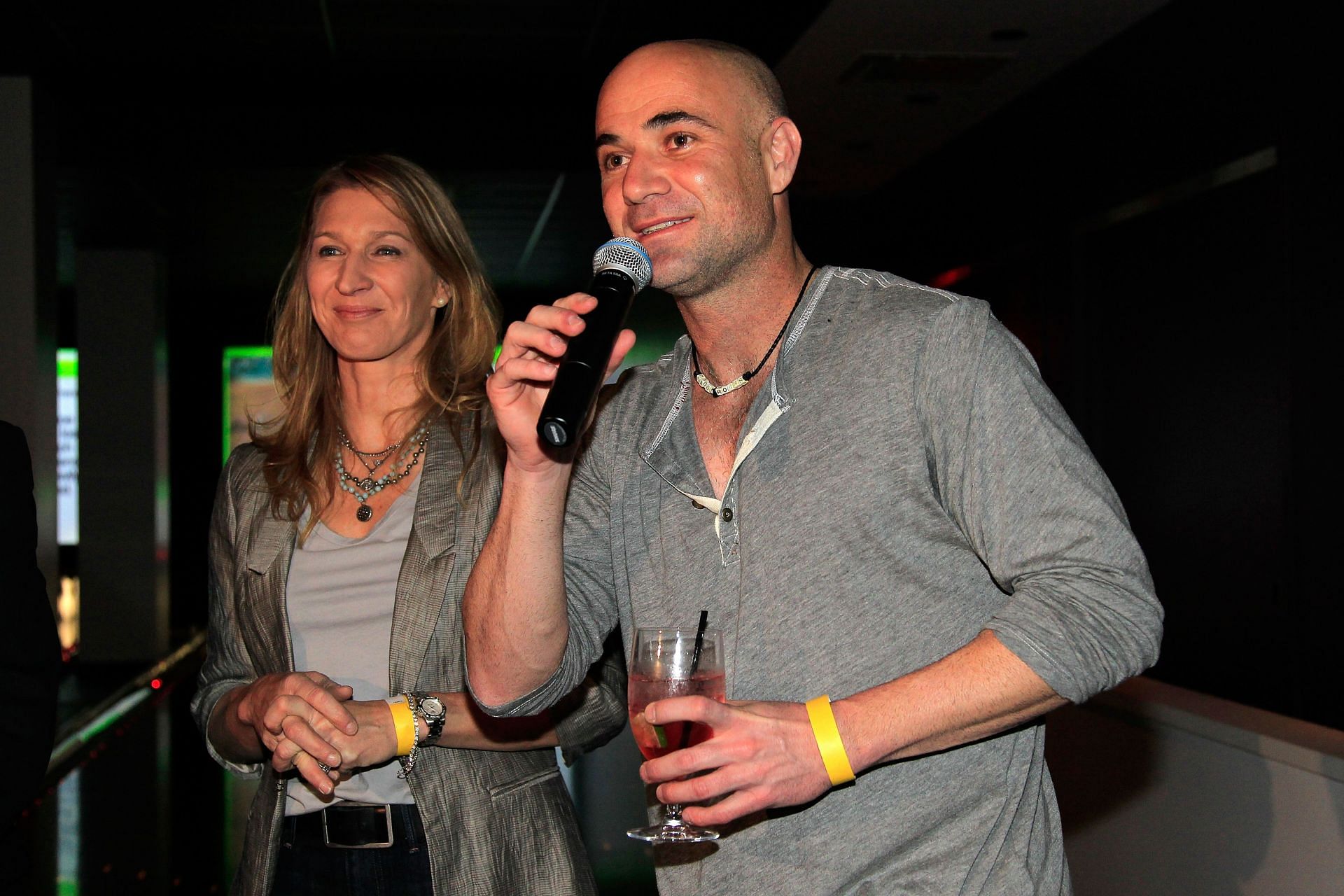 Steffi Graf and Andre Agassi at the Agassi Foundation Bowling - Getty Images