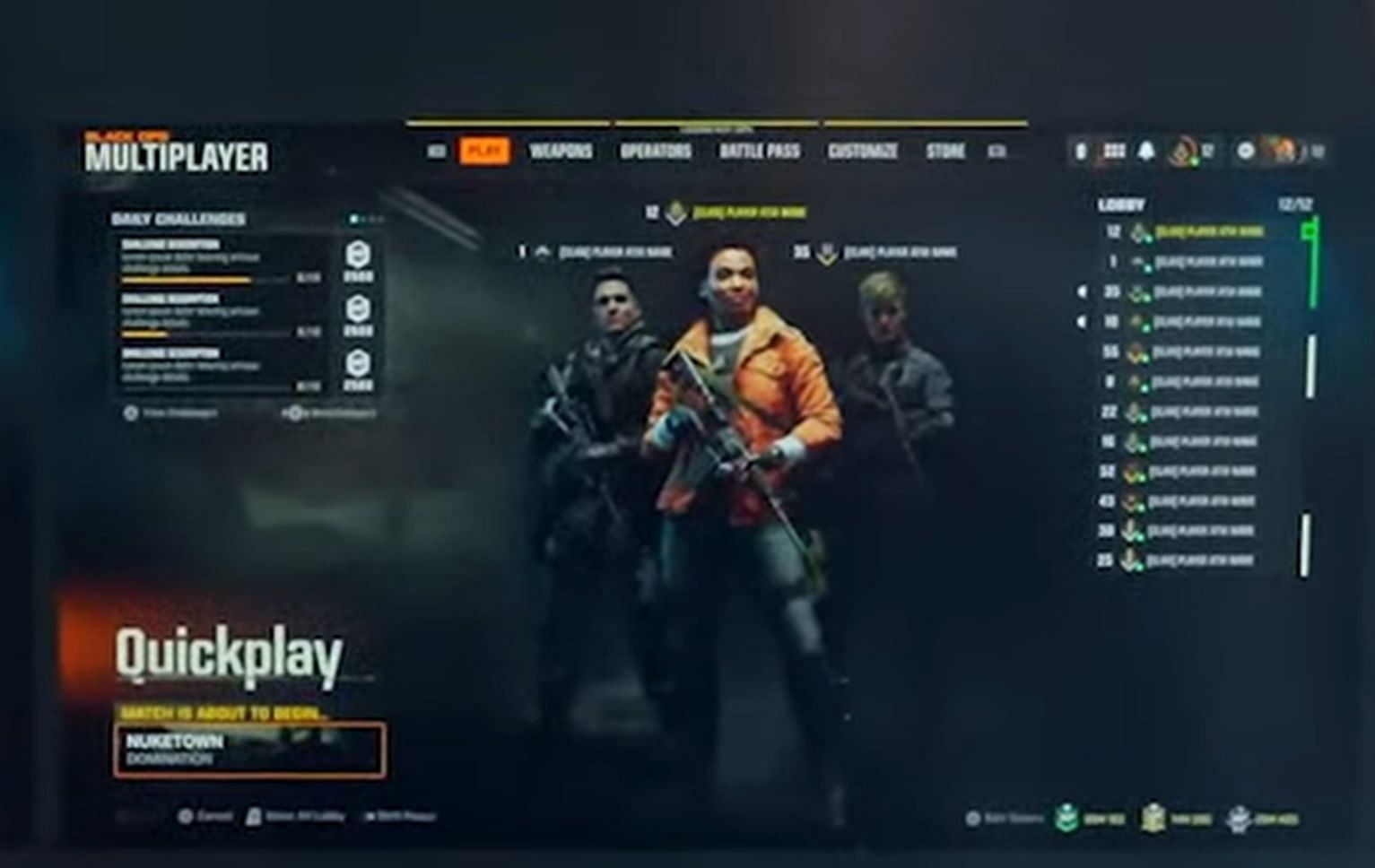 Screenshot of the BO6 Lobby from the reveal event trailer (Image via Activision)