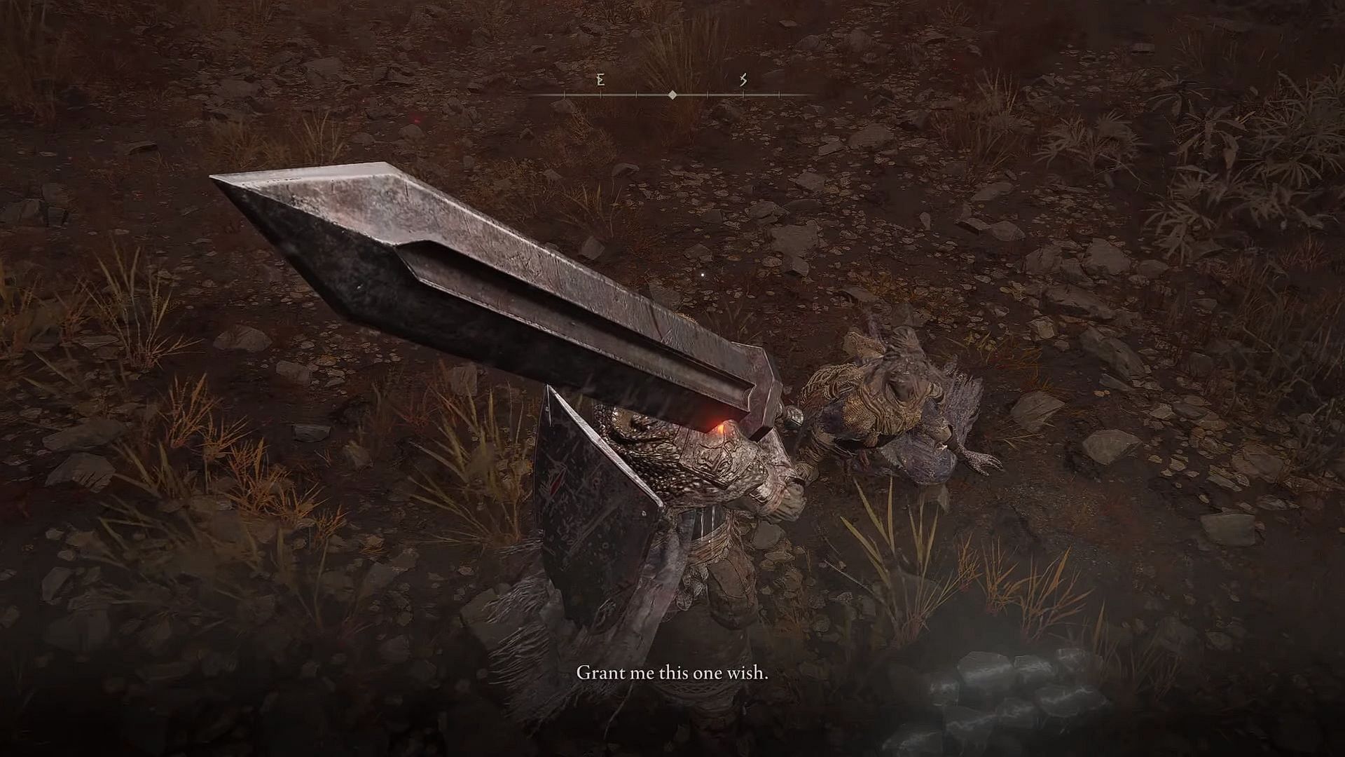 Although his body is broken, his soul is in the mountains still (Image via FromSoftware/Youtube: Big Iron)