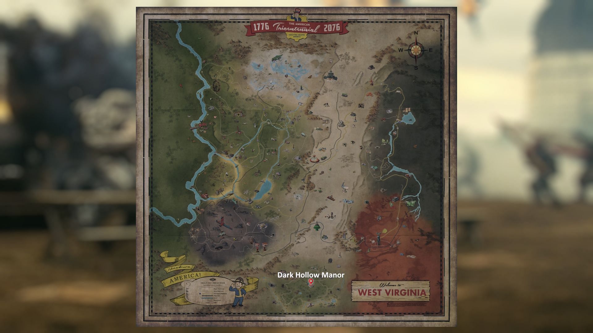 The Dark Hollow Manor is located in the Skyline Valley region (Image via Bethesda Game Studios)