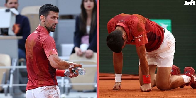 "Not dangerous at all" - Furious Novak Djokovic gives sarcastic thumbs up to French Open ground staff after nasty fall during 4R