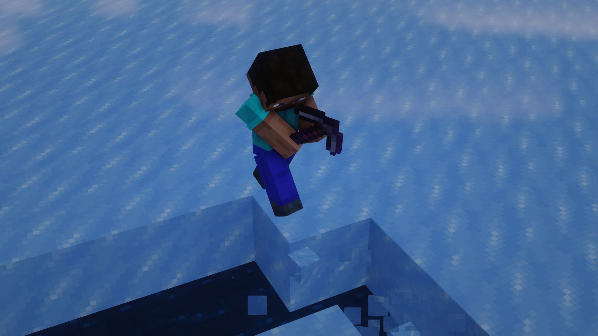 Steve mining ice (Image via Mojang)