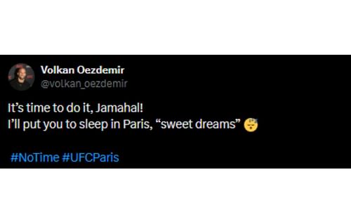 Oezdemir's tweet regarding a potential bout against Hill [Image courtesy: @volkan_oezdemir - X]