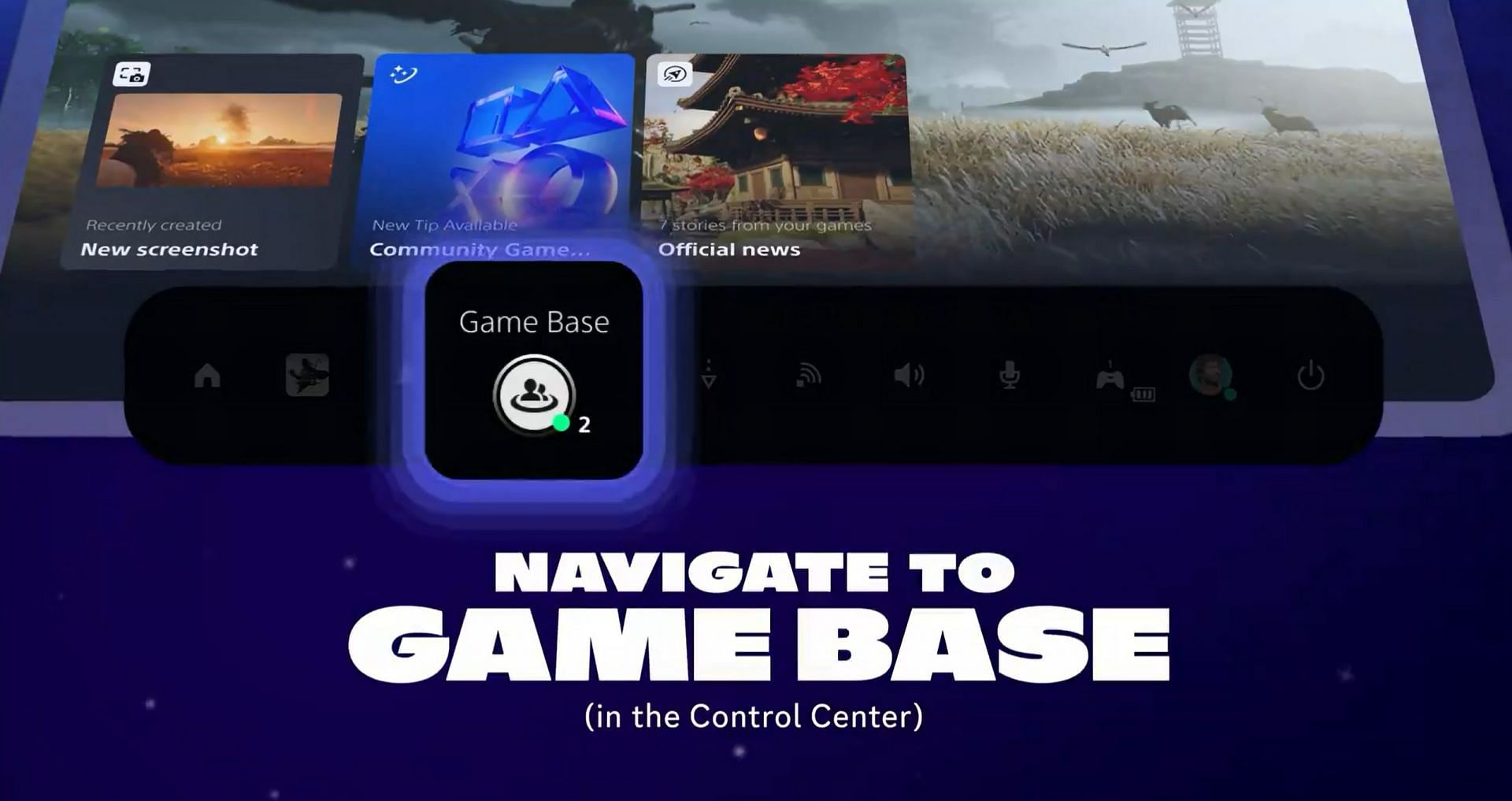 To start, navigate to Game Base (Image via PlayStation)