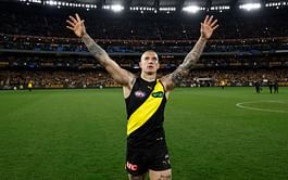 Dustin Martin kicks magical first goal in his 300th AFL game as Richmond lose to Hawthorn in front of a record crowd at MCG