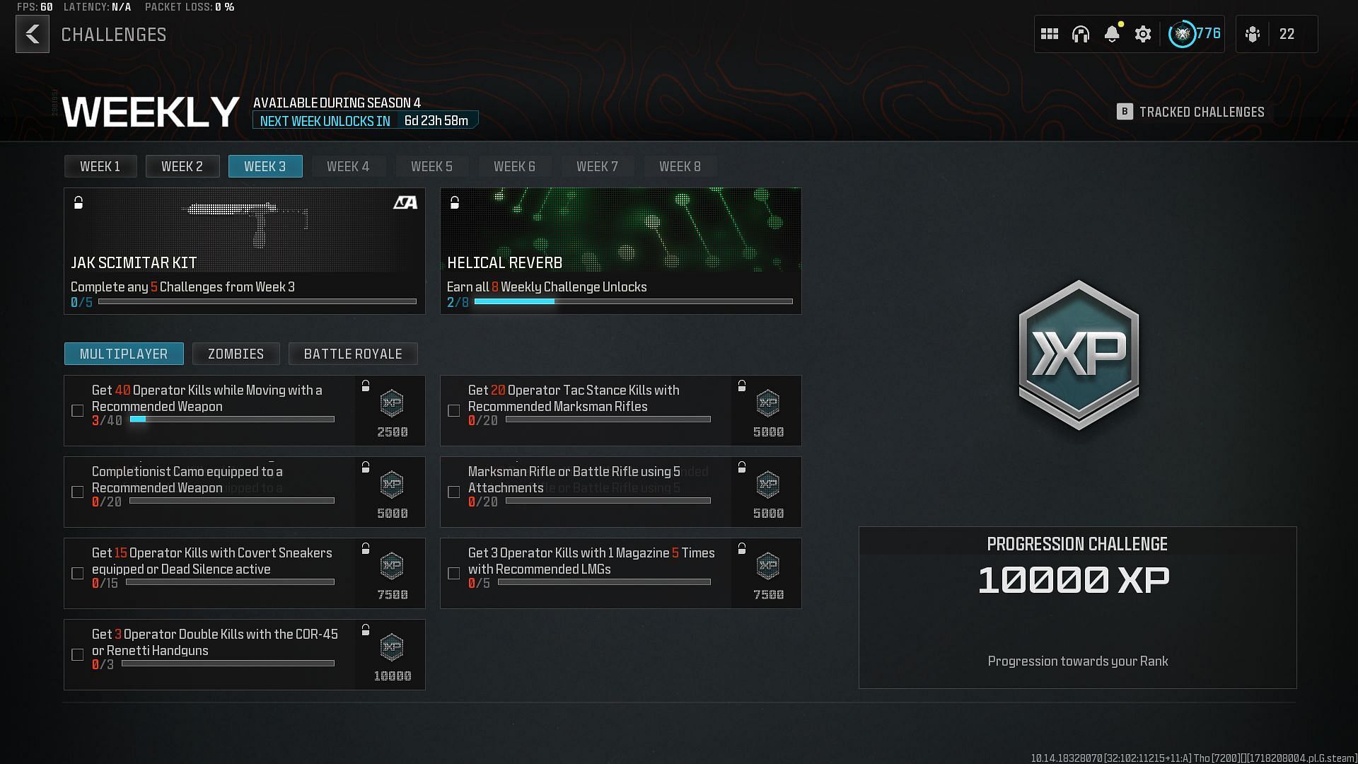All MW3 Multiplayer Season 4 Week 3 challenges and rewards (Image via Activision)