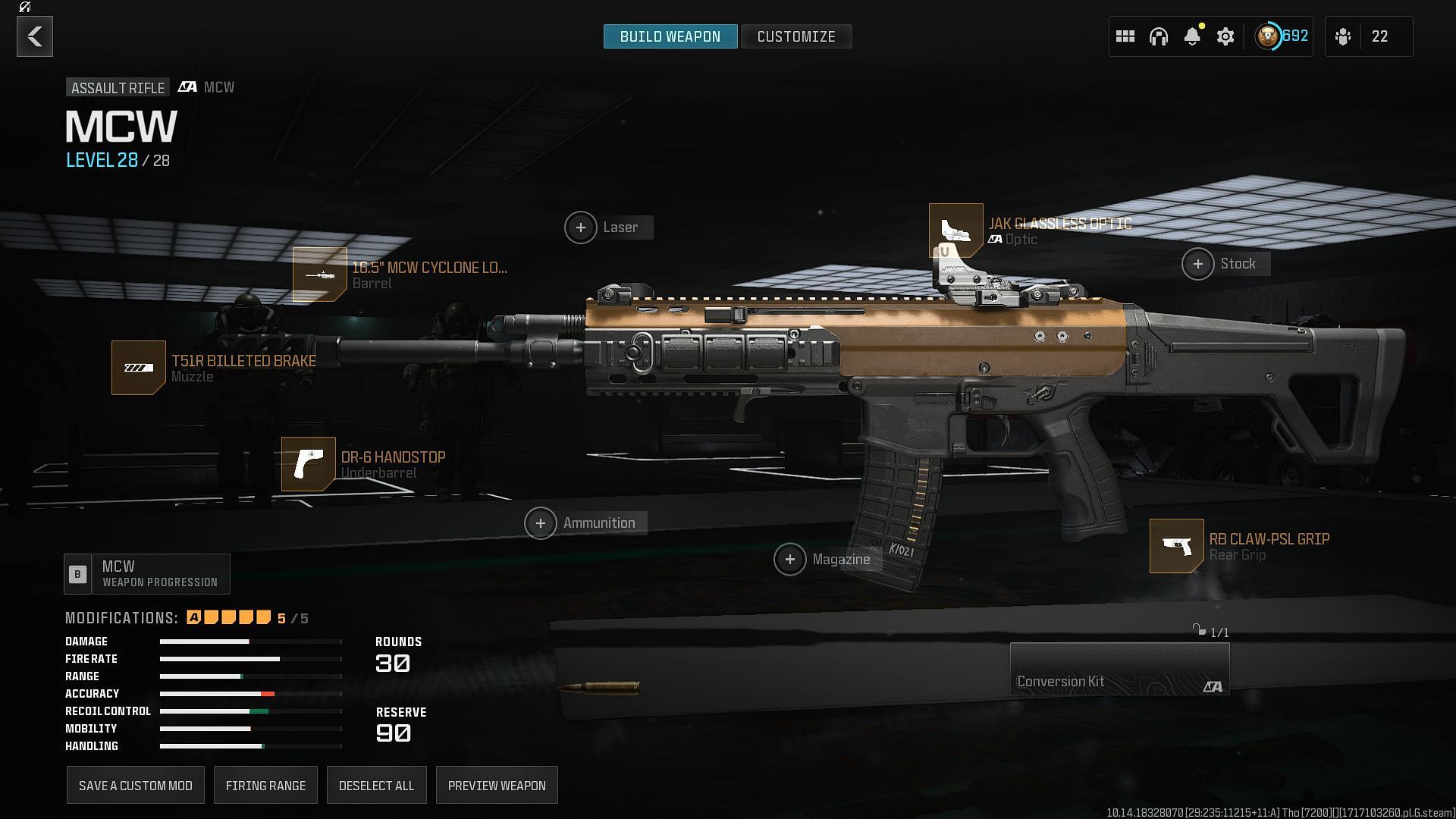 Best MCW loadout in MW3 (Image via Activision)