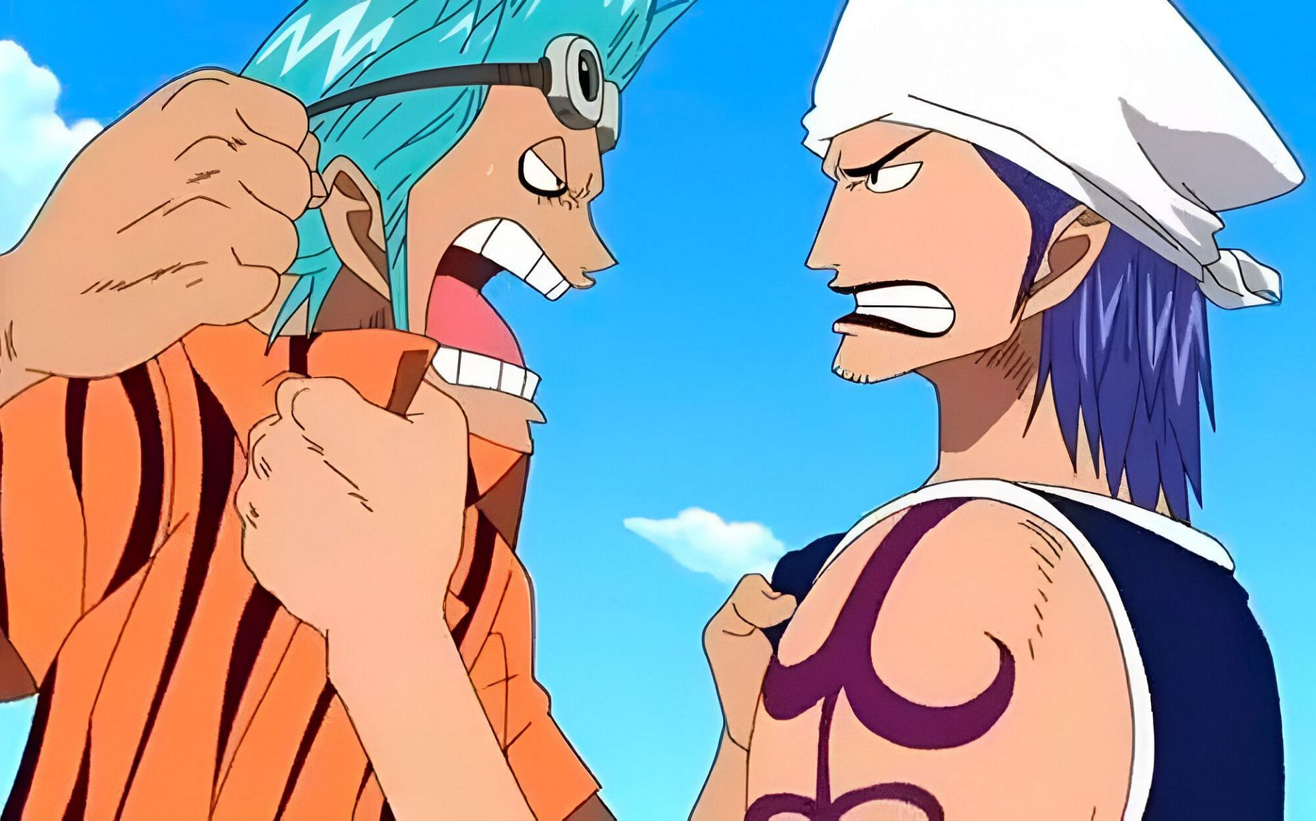 Franky (left) and Iceberg (right) as seen in the anime (Image via Toei Animation)