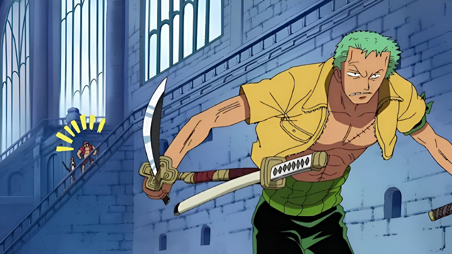Zoro getting lost as seen in the anime (Image via Toei Animation)