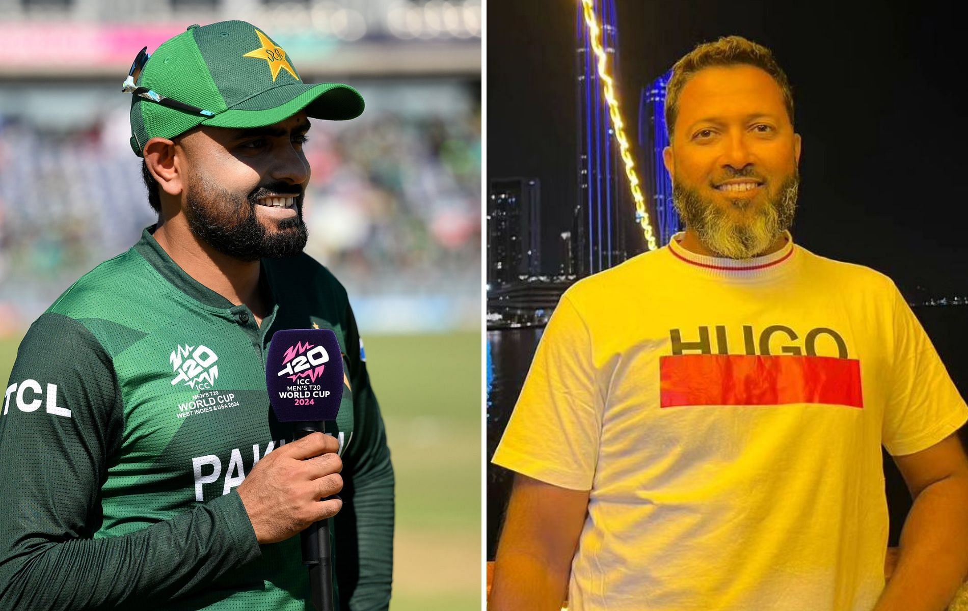 Babar Azam (L) and Wasim Jaffer 