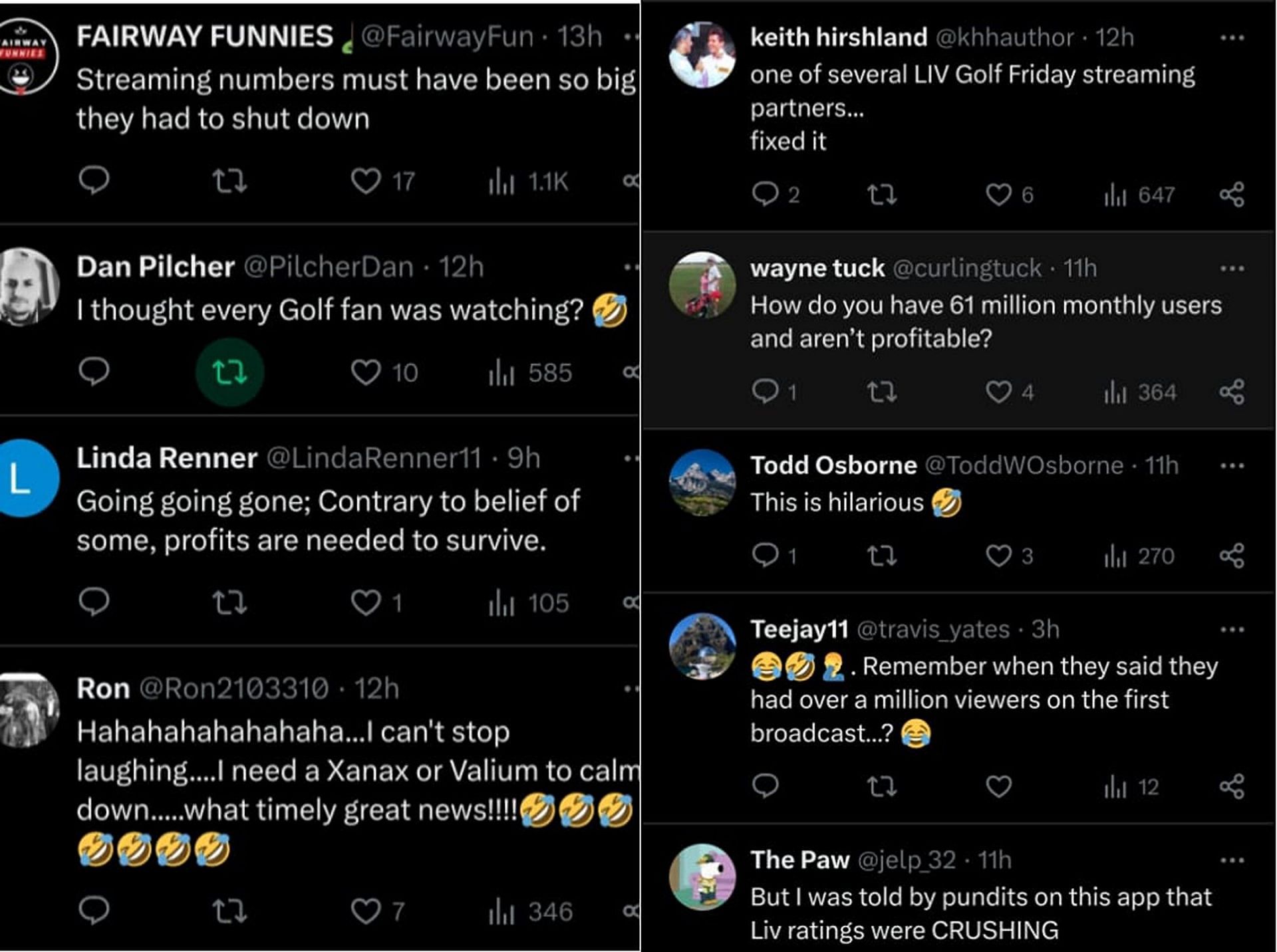 Fans reactions ((Image via X/@NUCLRGOLF)
