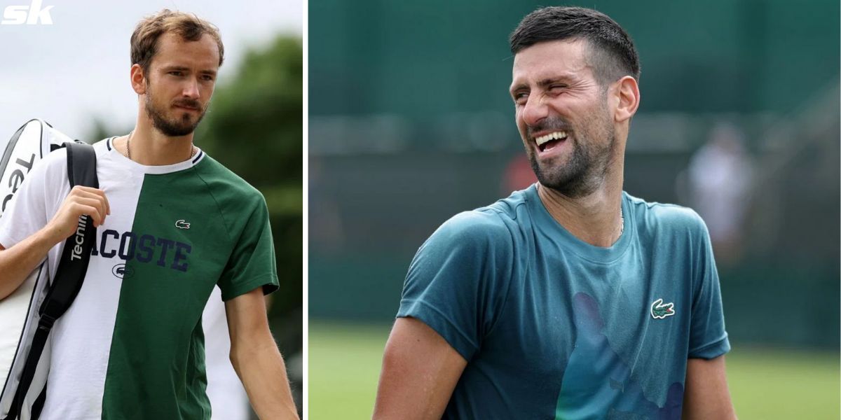 Daniil Medvedev (L), Novak Djokovic (R) pictured at Wimbledon 2024 (Image Source: Getty)