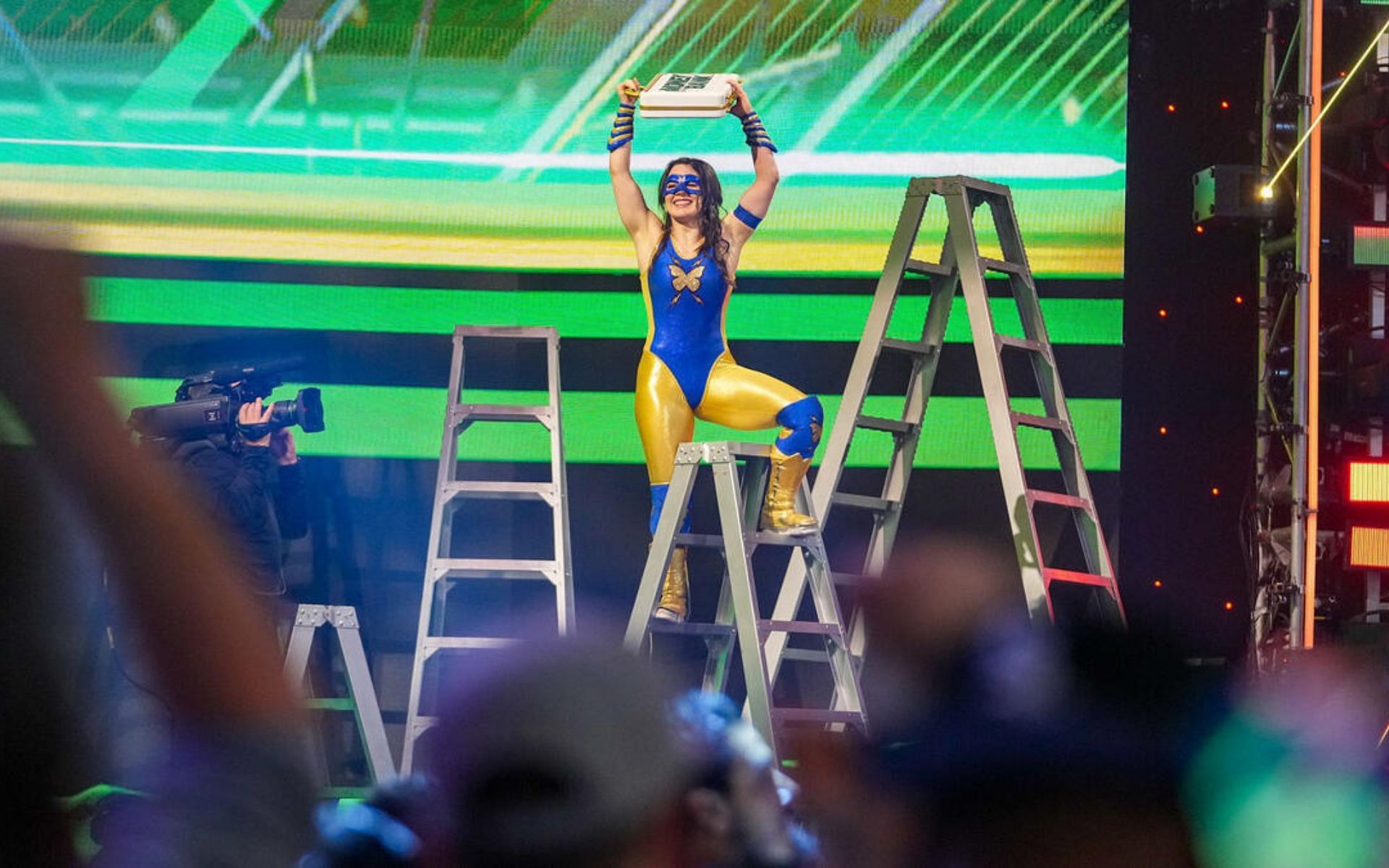 Nikki was "almost a superhero" after winning the MITB ladder match! [Photo credit: WWE.com]