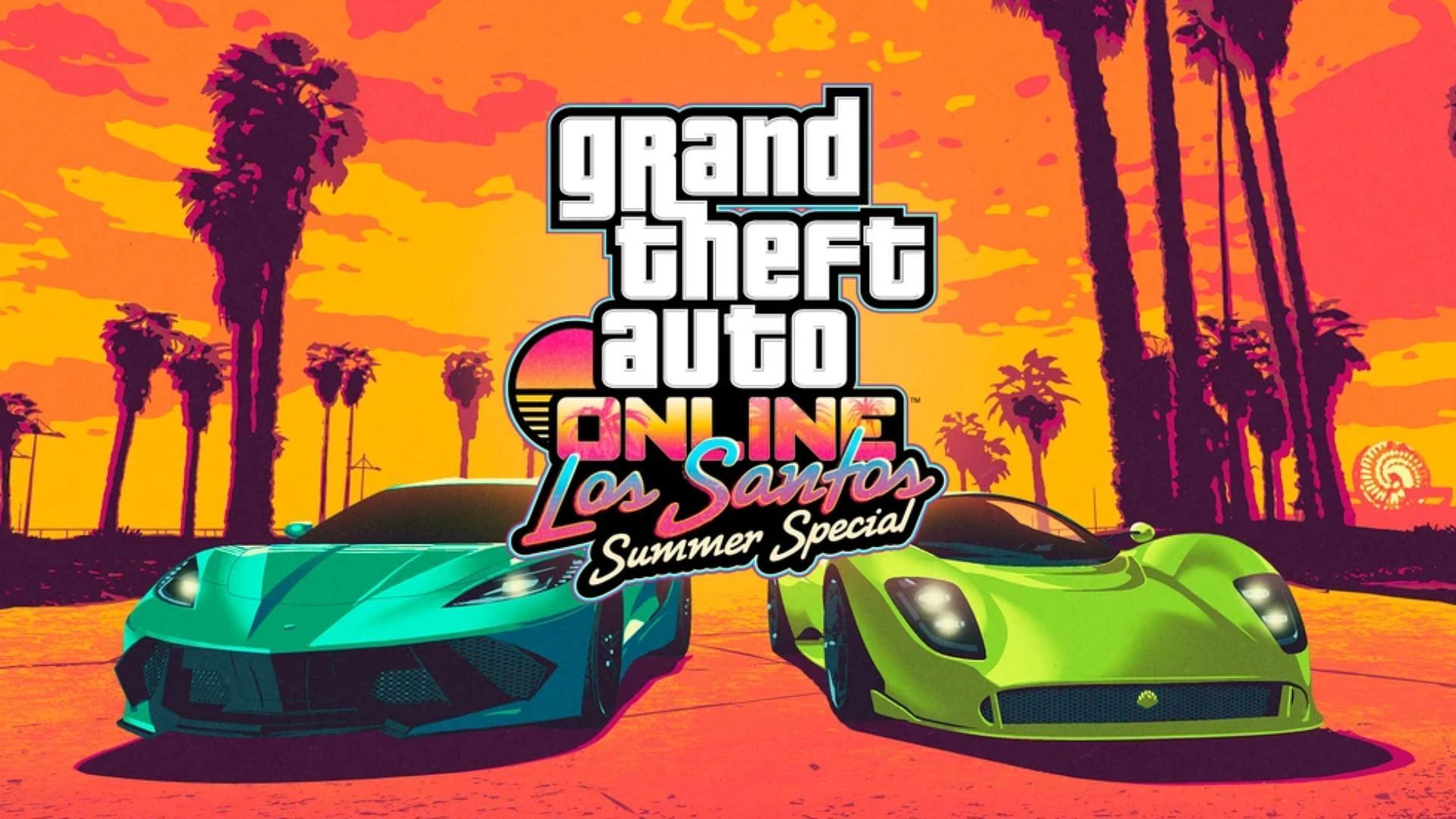 A green Invetero Coquette D10, as seen in the official Los Santos Summer Special DLC cover (Image via Rockstar Games)