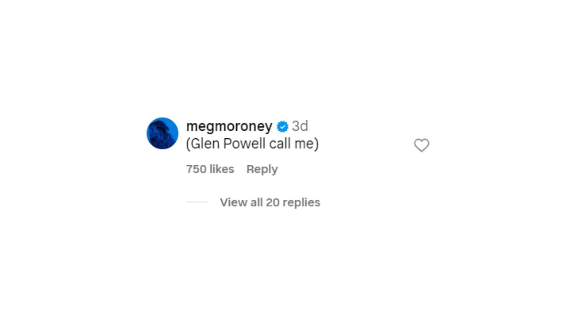 Megan&#039;s comment was directed at Powell (Image via Instagram/@megmoroney)