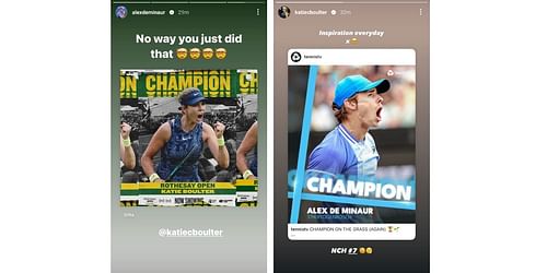 Source- Alex de Minaur and Katie Boulter's Instagram handles