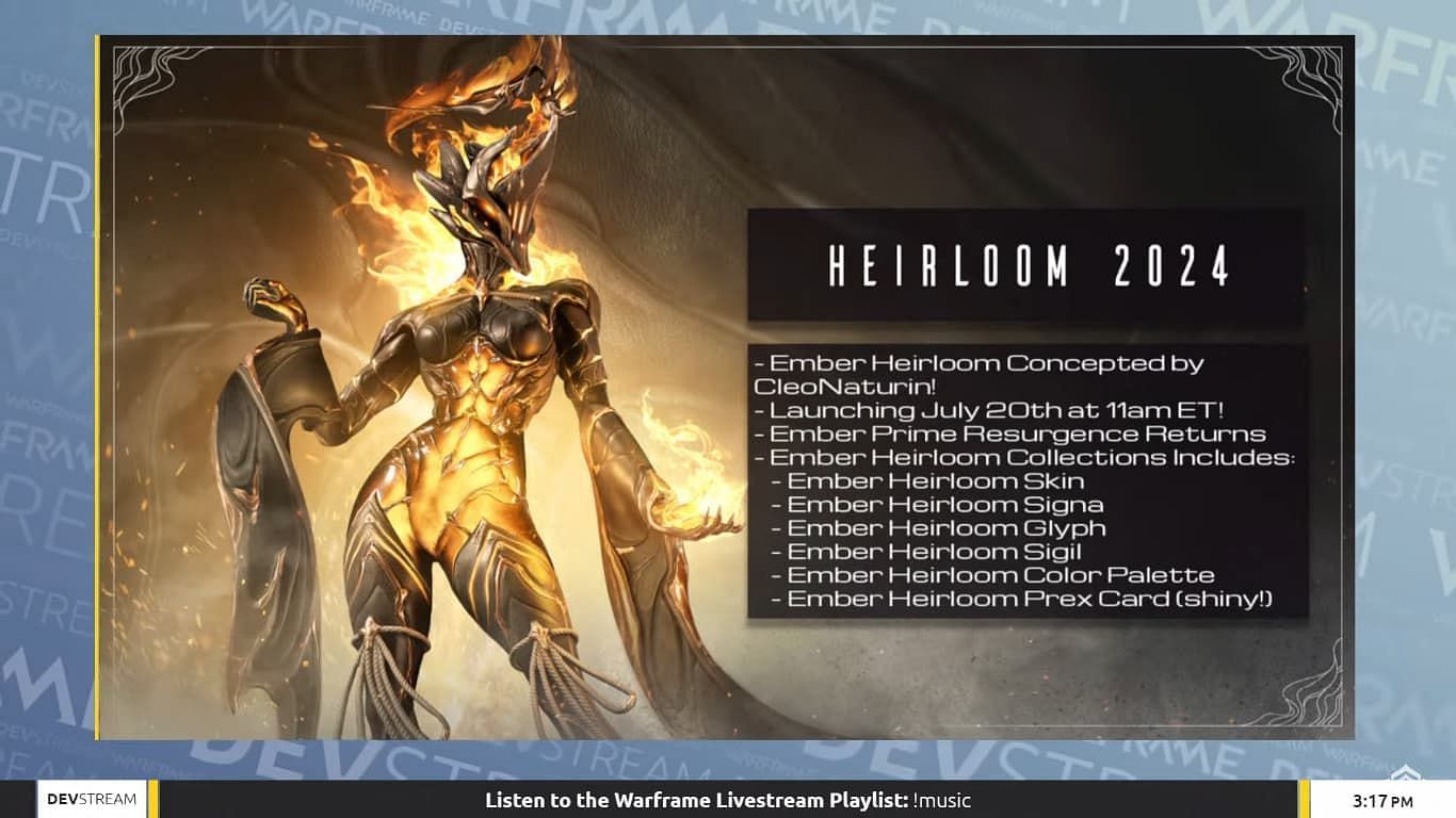 Heirloom 2024 release date was confirmed on Devstream 180 (Image via Digital Extremes)