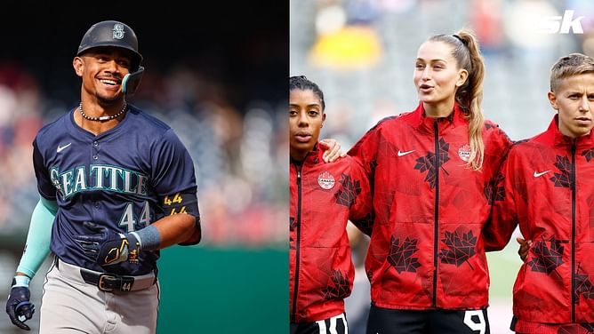"Supporting the country, not the team" - Julio Rodriguez's soccer star girlfriend Jordyn jokes about cheering for Canada at Blue Jays game