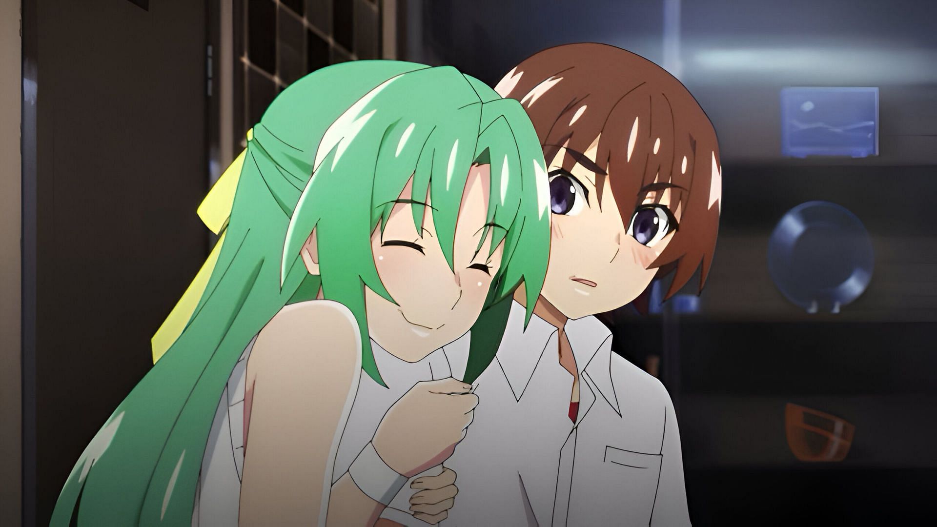 Mion (left) and Keiichi (right) as seen in the anime (Image via Passione)