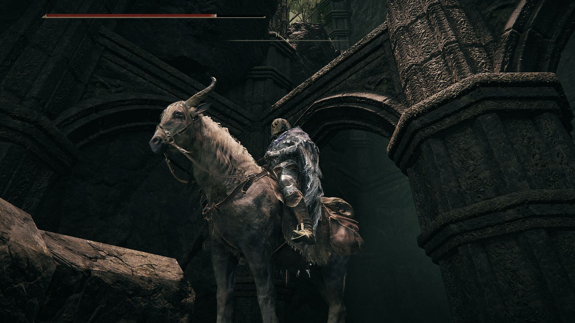 Platform onto these ruins to reach the Talisman of All Crucibles (Image via FromSoftware)