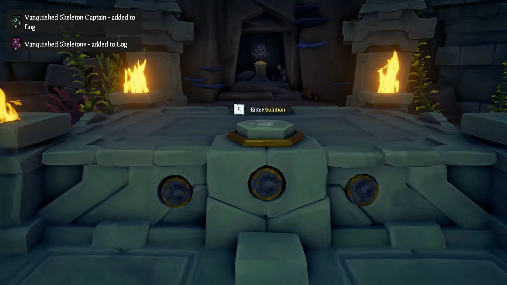 Place the medallions in their slots to open the vault (Image via Rare || E4GLE on YouTube)