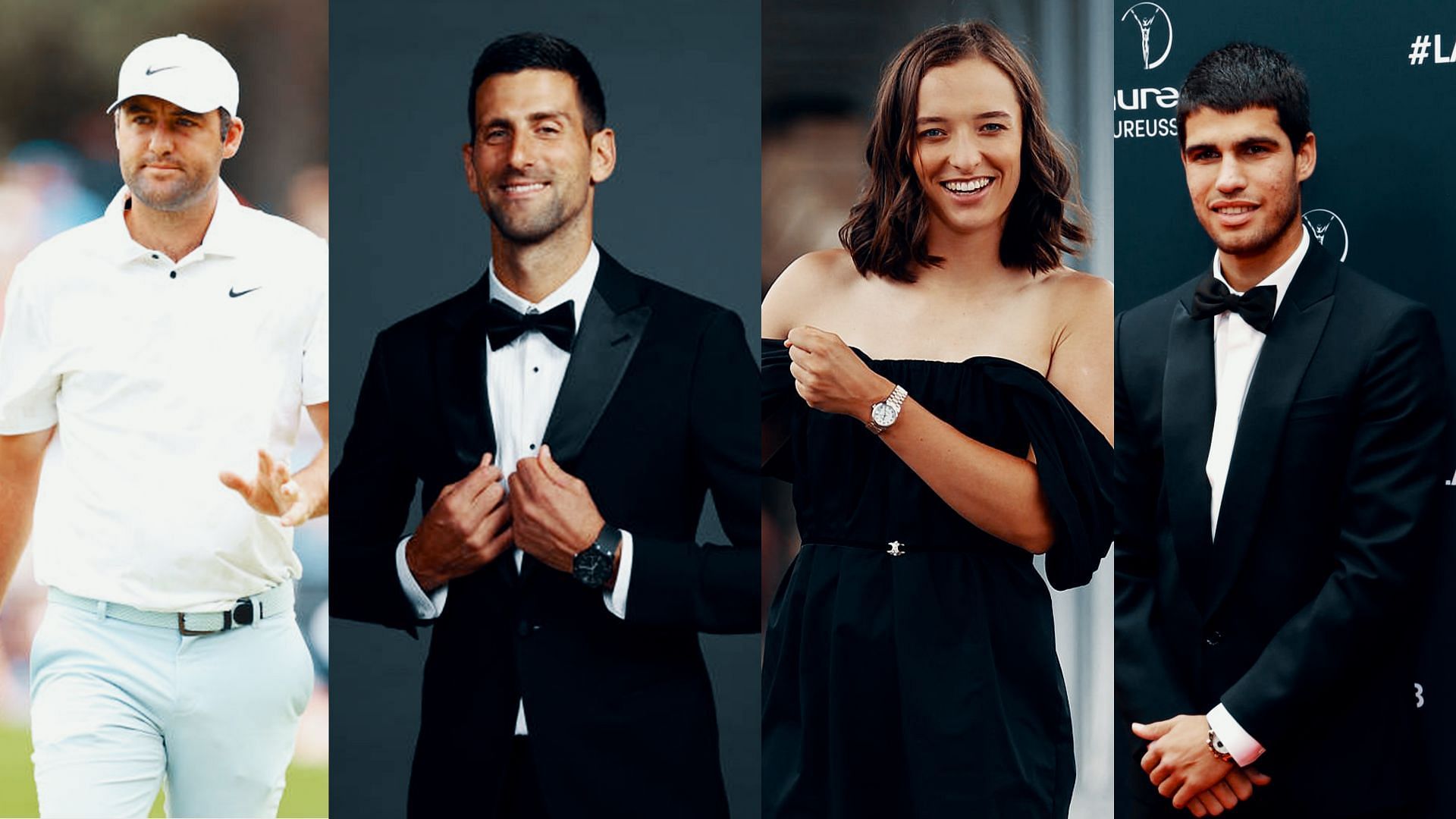 Scottie Scheffler, Novak Djokovic, Iga Swiatek and Carlos Alcaraz
