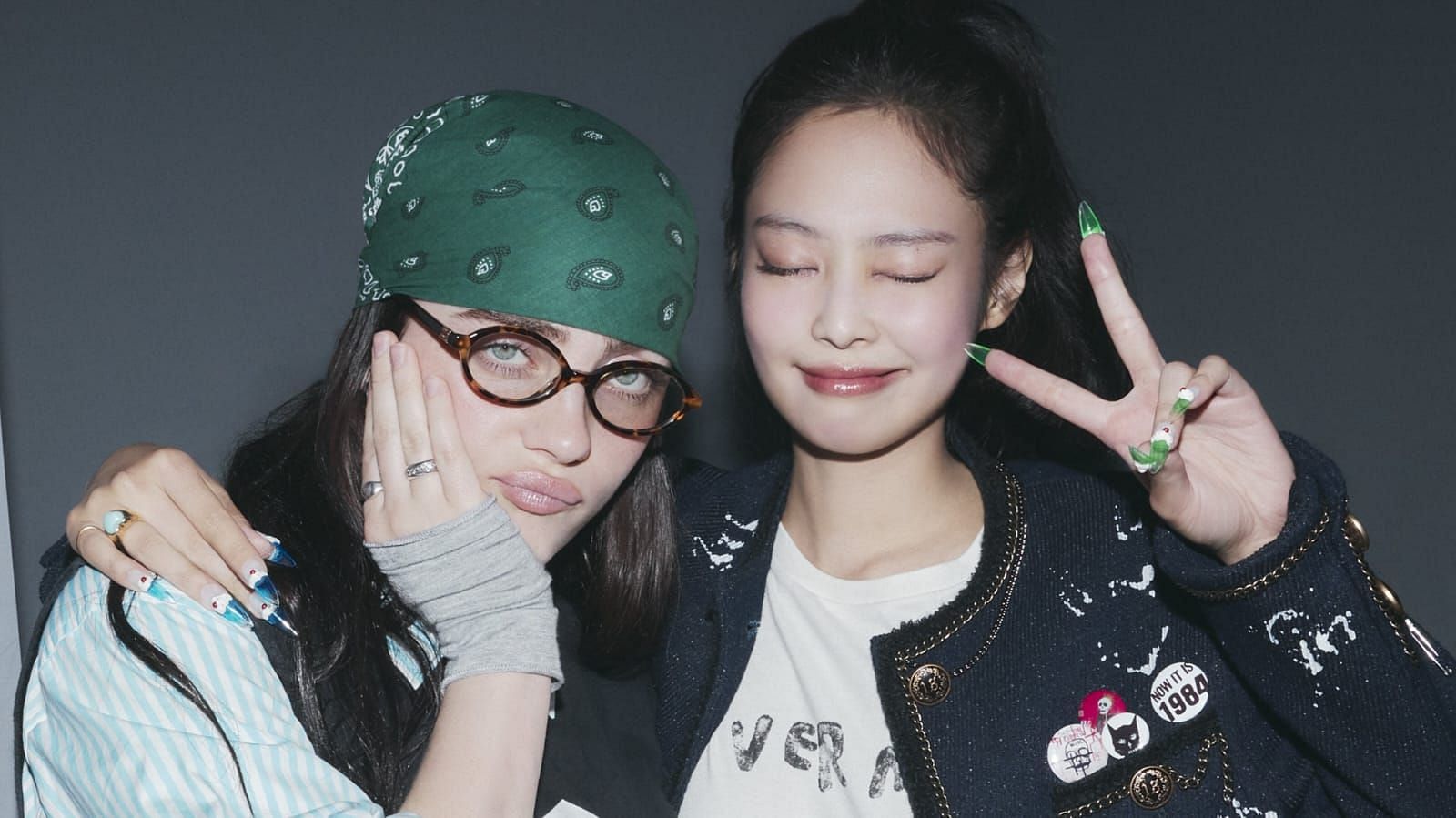 Fans gets excited as BLACKPINK Jennie and Billie Eilish pose together during &lsquo;Hit me hard and soft&rsquo; event (Image via Spotify/X)