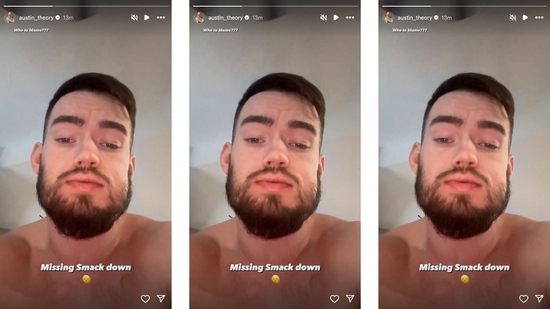Theory announces he will not be at tonight&#039;s SmackDown on his Instagram story.[Photo credit: Screengrab from Theory&#039;s Instagram story]