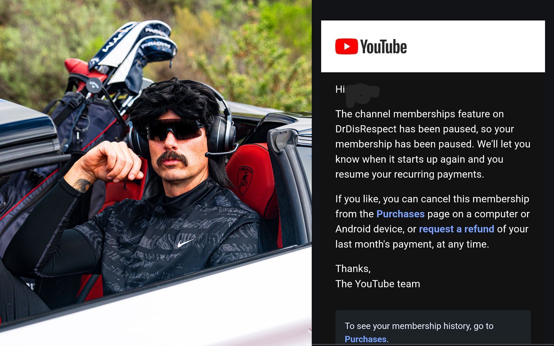 YouTube pauses paid membership for Dr DisRespect