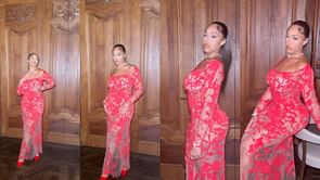"Nooooo way KAT pulled her" - Fans in awe after Karl-Anthony Towns' girlfriend Jordyn Woods dazzles in sophisticated red ensemble
