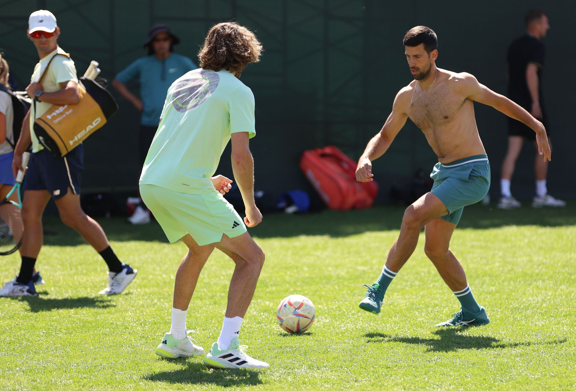 Stefanos Tsitsipas and Novak Djokovic