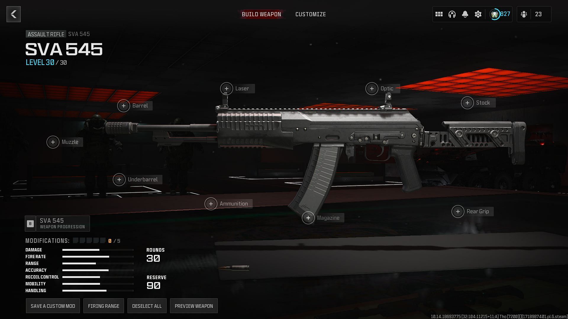 Equipping weapons in MW3 Zombies without attachments and camos (Image via Activision)