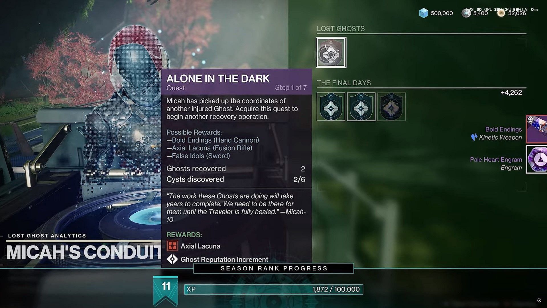 Alone in the Dark quest in Destiny 2 (Image via Bungie)