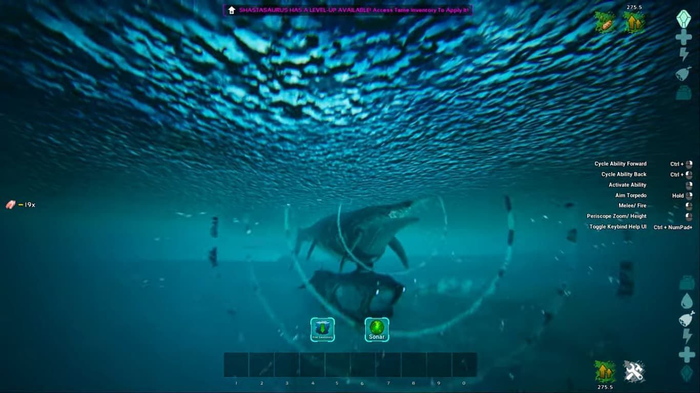The Sonar can mark all nearby creatures (Image via Studio Wildcard)