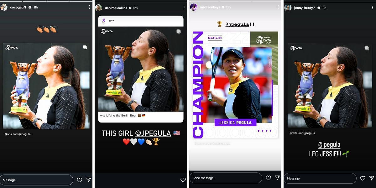 Coco Gauff, Danielle Collins, Madison Keys, and Jennifer Brady on Instagram